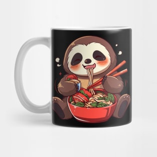 Sloth T-Shirt, Slow Food Top, Casual Apparel, Slow Life Tee, Ramen Lover's Top Mug